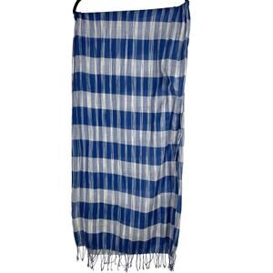 NWT, Aerie, Blue & White Plaid Summer Scarf, Lightweight, Sheer, Vacation, Beach